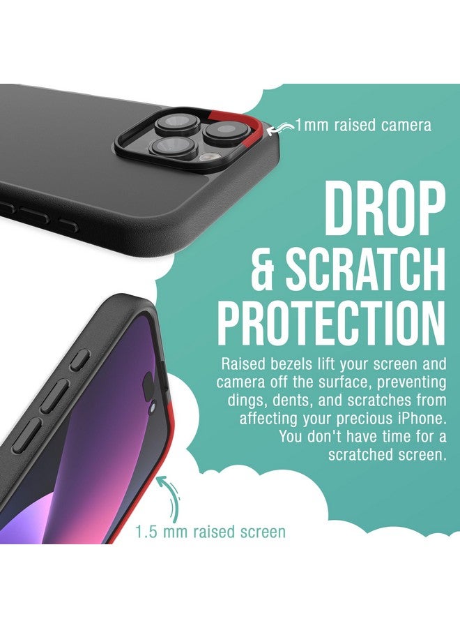 Smartish Smartish® iPhone 15 Pro Max Magnetic Case - Gripmunk Compatible with MagSafe [Lightweight + Protective] Slim/Thin Grip Cover with Microfiber Lining for Apple iPhone 15 Pro Max - Black Tie Affair  - Image 3