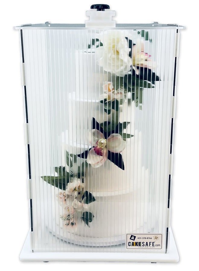 CAKESAFE حامل كعكة CakeSafe القابل لإعادة الاستخدام، حامل كعكة بلاستيكي شفاف (14W x 22H) - Image 1