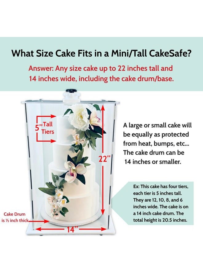 CAKESAFE حامل كعكة CakeSafe القابل لإعادة الاستخدام، حامل كعكة بلاستيكي شفاف (14W x 22H) - Image 2
