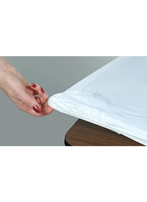 KwikCovers 6 Rectangle Plastic Table Covers 30 x 72 Bundle of 5 White