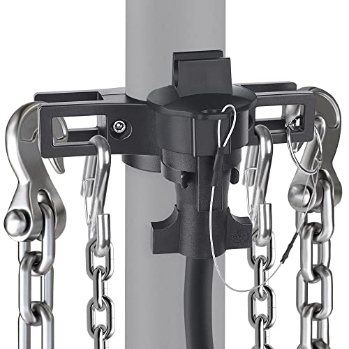 MICTUNING Heavy Duty Trailer Towing Organizer Powder Coating, Aluminum Chain Holder, 7 Way Plug Cover, a Lanyard with Aluminum Ferrule, Durable, Anti-Rust, Upgraded Design - Image 1