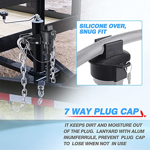 MICTUNING Heavy Duty Trailer Towing Organizer Powder Coating, Aluminum Chain Holder, 7 Way Plug Cover, a Lanyard with Aluminum Ferrule, Durable, Anti-Rust, Upgraded Design - Image 3