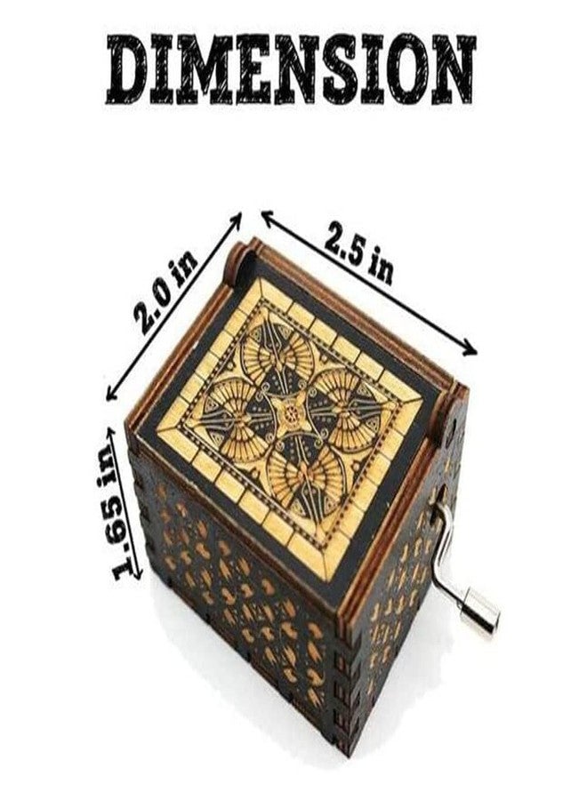 UMANI® Music Box - Hand Crank Engraved Vintage Wooden Music Box Gifts for Birthday,Christmas,Valentine's Day,Thanksgiving Days(MB-AOT 3 ) - Image 3