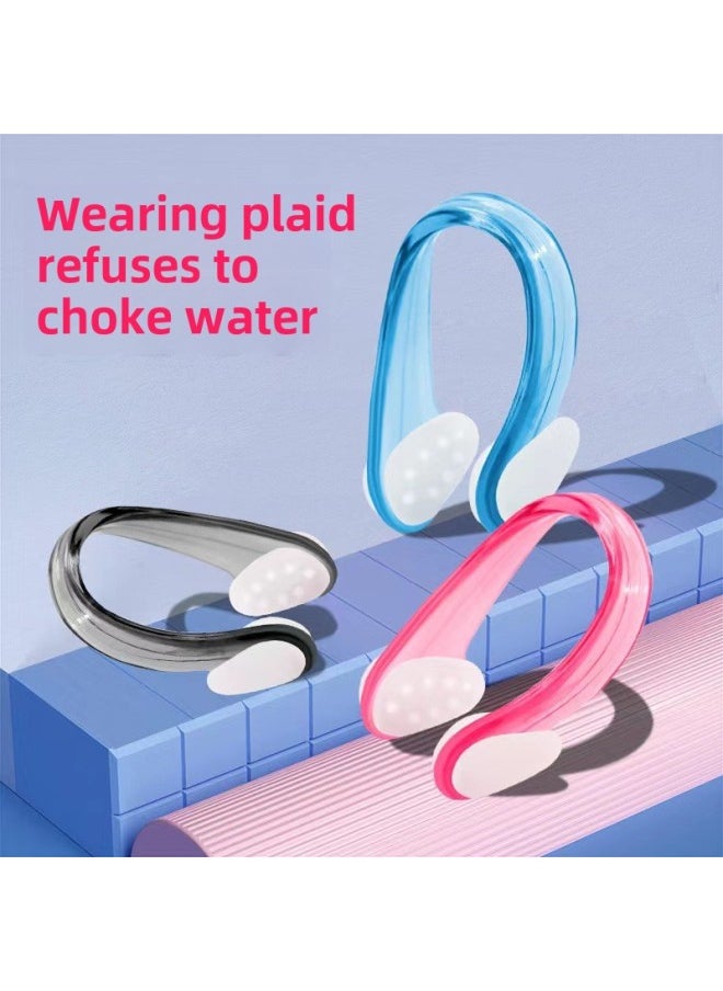 Swimming Nose Clip Anti-falling Nose Clip Swimming Nose Plug Anti-choking Professional Non-slip Silicone Diving Invisible Nose Plug Soft-Color:Pink [bulk Nose Clip]]