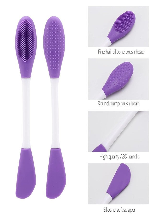 HOUVIDA Silicone Face Mask Applicator & Face Scrubber Set - Dual-Ended Brush & Gentle Exfoliating Pads for Deep Cleansing & Skincare (Pack of 1 Each) - Image 3