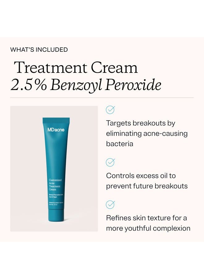 MDacne مجموعة علاج حب الشباب بخطوات 3 - كريم بنزويل بيروكسايد 2.5%، منظف حمض الساليسيليك، مرطب نياسيناميد – مجموعة طبية نباتية لعلاج حب الشباب للبالغين والمراهقين، مجموعة حب الشباب لمدة 30 يومًا - Image 5