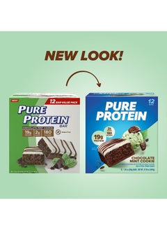 Pure Protein Bars, High Protein, Nutritious Snacks to Support Energy, Low Sugar, Gluten free, Chocolate Mint Cookie,1.76oz, 12 Count (Packaging May Vary)  - Image 2