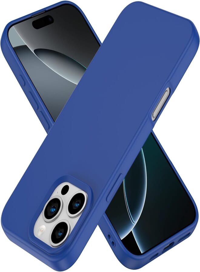 Next Next Store Ultra Slim Silicone Phone Case Compatible with iPhone 16 Pro Shockproof Phone Case with Soft Microfiber Lining, Anti-Scratch and Shock Proof - Camera Protection (Blue)