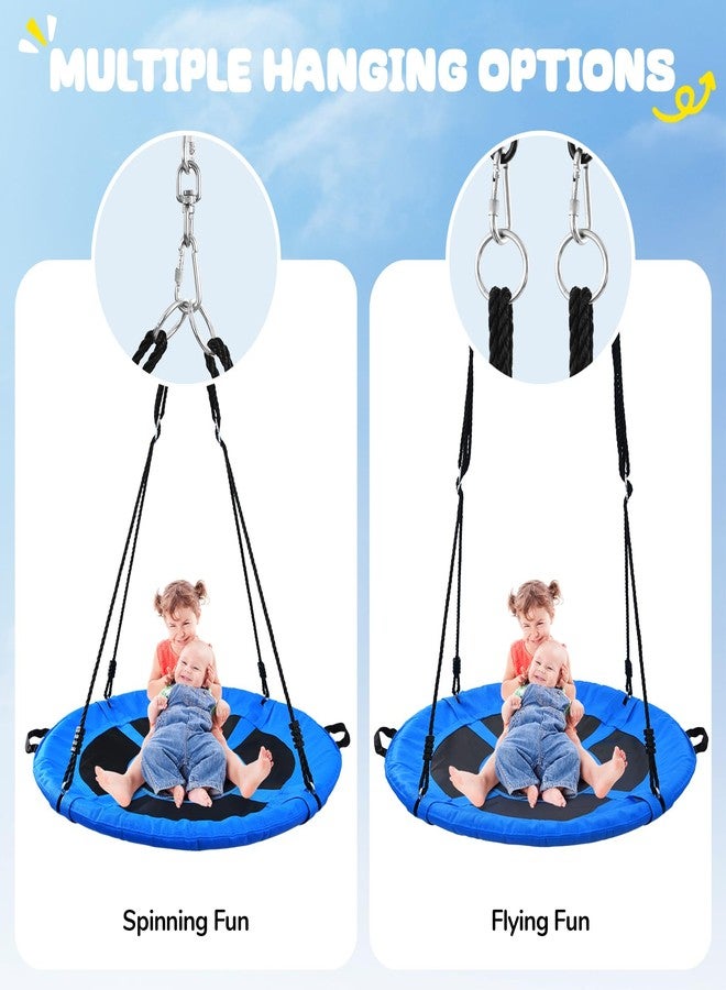 Trekassy 700lb 40" Saucer Tree Swing for Kids Adults Outdoor Textilene with 2pcs Tree Hanging Straps-Blue - Image 3