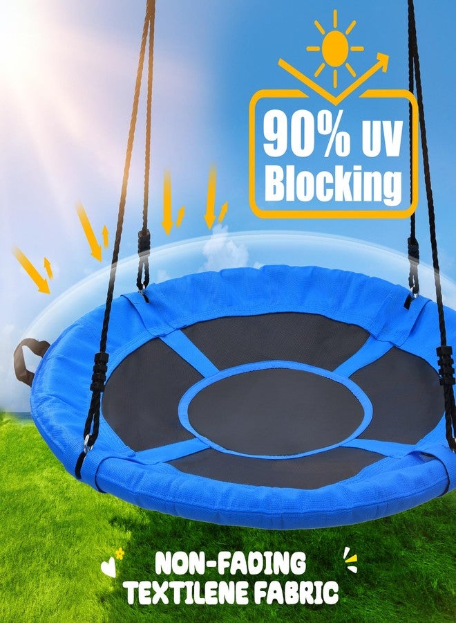 Trekassy 700lb 40" Saucer Tree Swing for Kids Adults Outdoor Textilene with 2pcs Tree Hanging Straps-Blue - Image 2