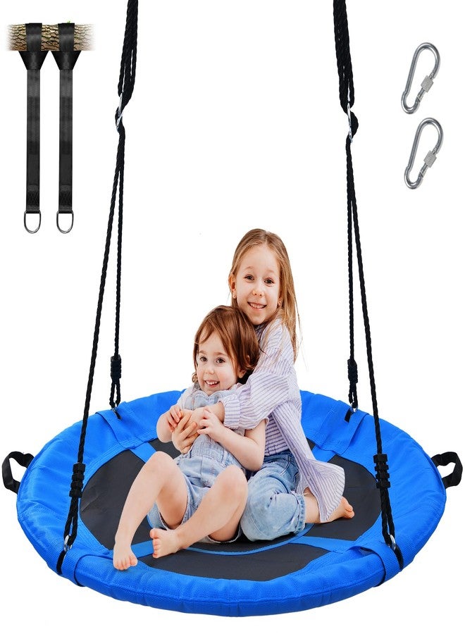 Trekassy 700lb 40" Saucer Tree Swing for Kids Adults Outdoor Textilene with 2pcs Tree Hanging Straps-Blue - Image 1