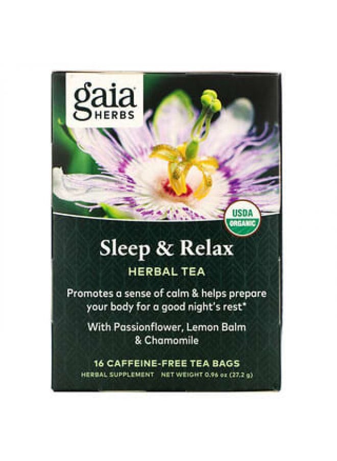 Gaia Herbs Gaia Herbs, Herbal Tea, Sleep & Relax, Caffeine-Free, 16 Tea Bags, 0.96 oz (27.2 g)  - Image 2