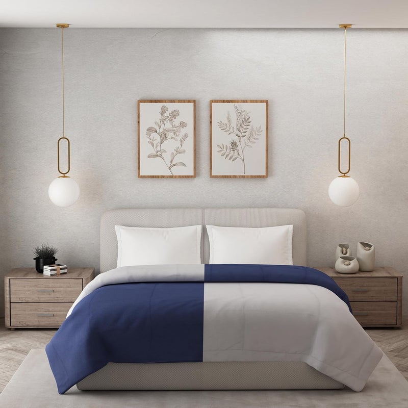 Elarra Home Double Reversible Comforter Navy Silver Gray 180GSM Microfiber - Image 4