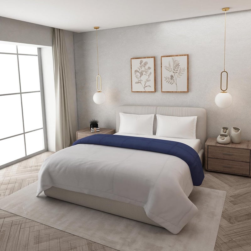 Elarra Home Double Reversible Comforter Navy Silver Gray 180GSM Microfiber - Image 3