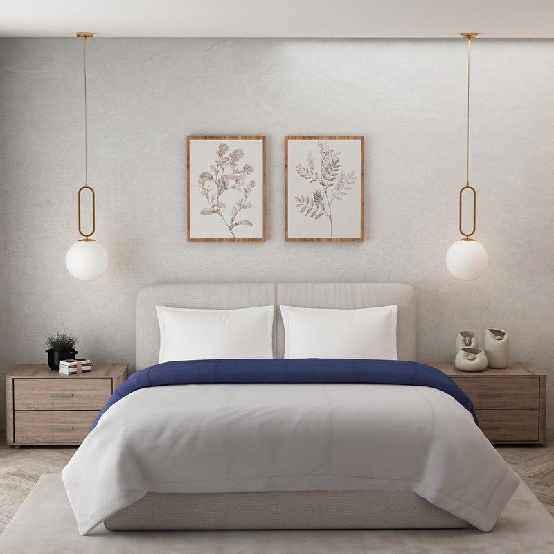 Elarra Home Double Reversible Comforter Navy Silver Gray 180GSM Microfiber - Image 2