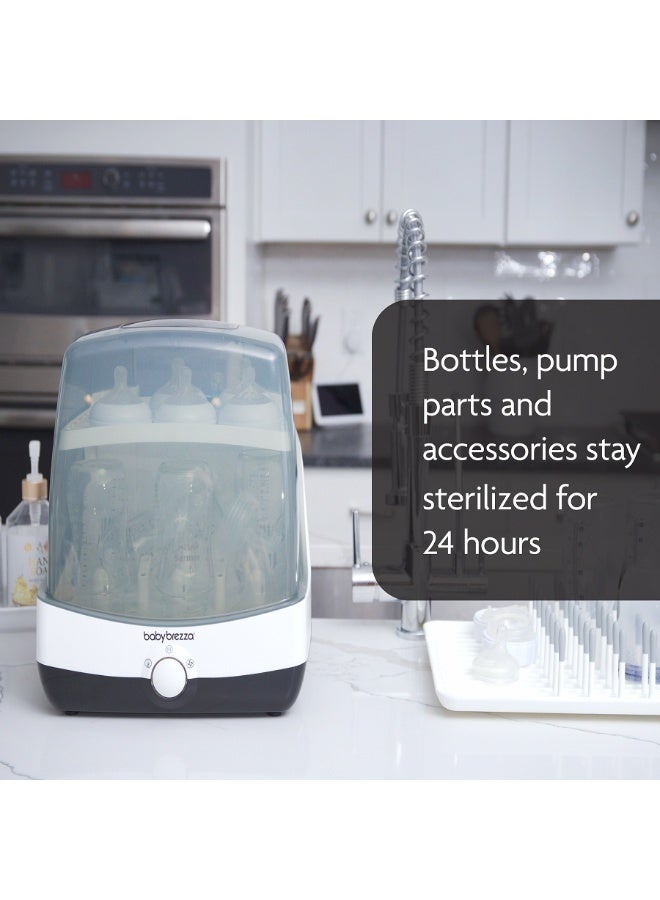 بيبي بريزا معقم ومجفف زجاجات الأطفال بيبي بريزا خلال 10 دقائق - تعقيم بالبخار الكهربائي فائق السرعة - تعقيم شامل لجميع الزجاجات، اللهايات، وأجزاء مضخة الثدي. - Image 2