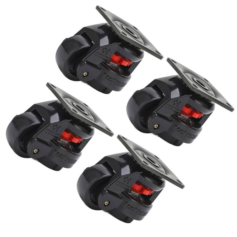 Heavy Duty Leveling Caster Set Metal Plastic Construction 500kg Total Load - 4 Pack Industrial Casters for Work Tables Weld Tables Heavy Equipment - Image 3