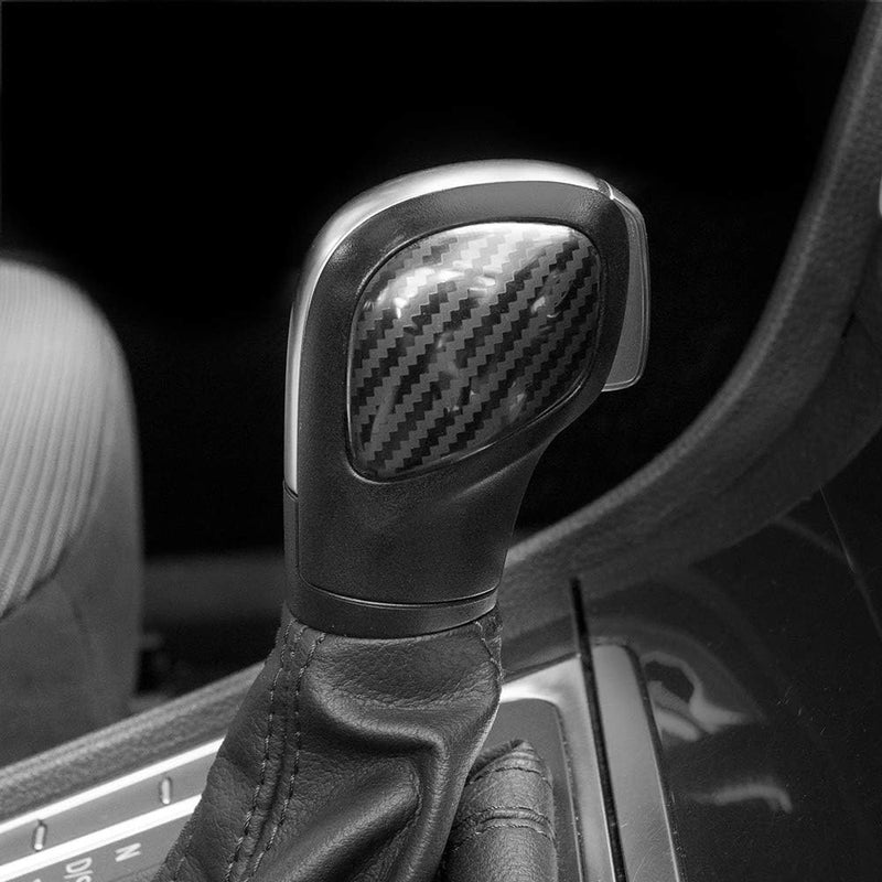 JINZHAO Stainless Steel Carbon Fiber Pattern Gear Shift Knob Cover for VW Models - Image 1