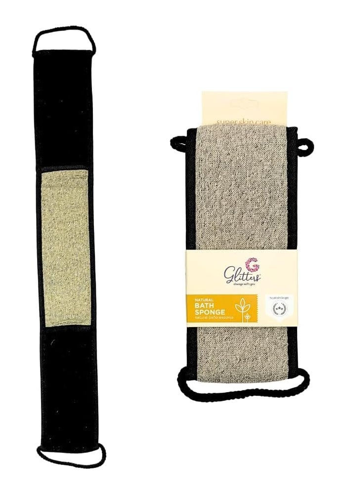 Glitters حزام فرك الظهر المتلألئ - إسفنجة استحمام طبيعية بمقابض مزدوجة - Image 1