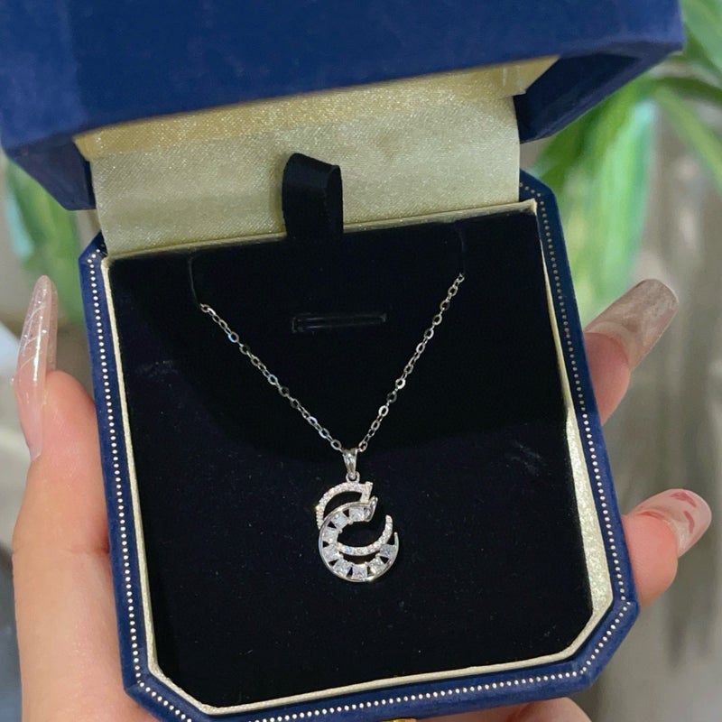 S925 Sterling Silver Double C Diamond Nail Necklace Seiko Advanced Sense Inlaid 5A Zircon Niche Light Luxury Clavicle Chain Rose Gold