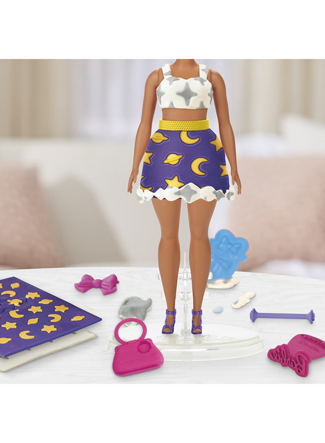 Play-Doh باك ملحقات باربي من بلاي دو مع اللمعان والجواهر، 4 أوراق نمط لإعادة التعبئة من مركب النمذجة، 8 ملحقات أزياء، فنون وحرف للأطفال من عمر 5 سنوات فما فوق (الدمية غير مشمولة) - Image 4