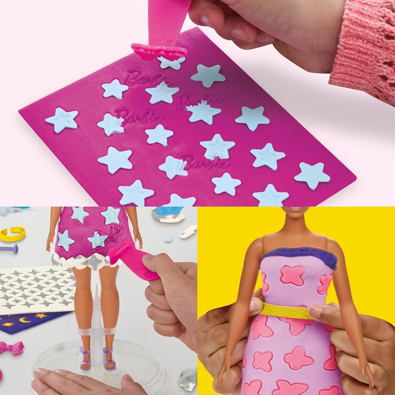 Play-Doh 0Barbie Sparkles and Gems Accessory Pack with 4 Pattern Sheets and 8 Fashion Accessories - Image 2