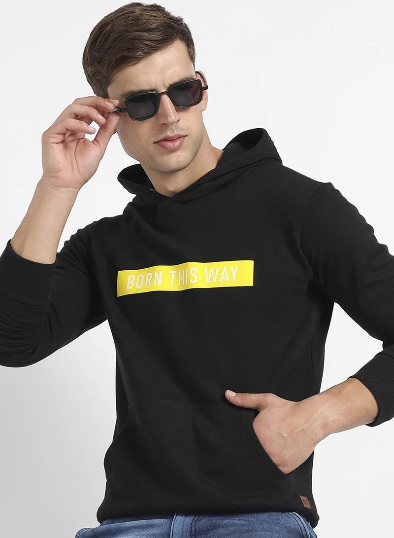 Men's Onyx Black Born-This-Way Print Pullover Hoodie