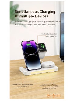 Recci 4-in-1 Folding Wireless Charger with Ambient Desktop Lamp - 15W Fast Charging for iPhone, 5W for AirPods, 2W for Apple Watch, USB Type-C, Compact & Stylish Design for Home, Office, and Travel  - Image 2