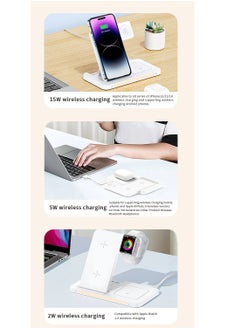 Recci 4-in-1 Folding Wireless Charger with Ambient Desktop Lamp - 15W Fast Charging for iPhone, 5W for AirPods, 2W for Apple Watch, USB Type-C, Compact & Stylish Design for Home, Office, and Travel  - Image 3