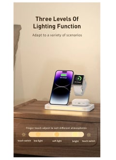 Recci 4-in-1 Folding Wireless Charger with Ambient Desktop Lamp - 15W Fast Charging for iPhone, 5W for AirPods, 2W for Apple Watch, USB Type-C, Compact & Stylish Design for Home, Office, and Travel  - Image 4