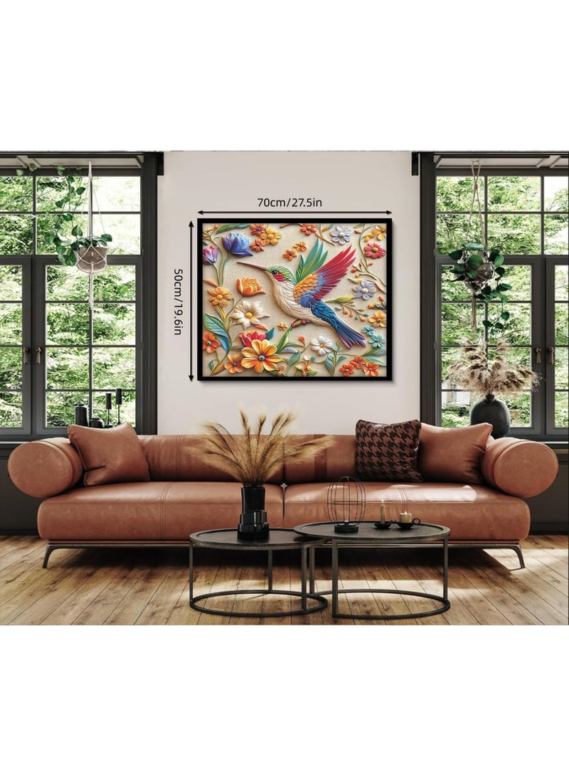 ميدير لغز الطائر الطنان للبالغين 1000 قطعة، لغز فن الطيور والحيوانات والزهور في الربيع، لغز رقعة حديقة الطيور والزهور، ألغاز صعبة وتحديّة للبالغين - Image 5