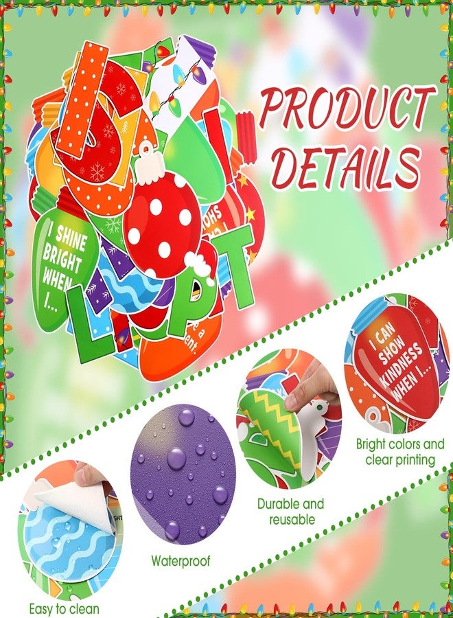 Moinchore 86 Pcs Christmas Bulletin Board Decorations with Light Bulb Borders Xmas Kindness Bulletin Board Set Xmas Winter Colorful Light Bulb Cutouts for Classroom Decoration School Home Holiday - Image 3