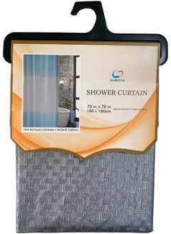 Generic Shower Curtain 180x180 cm, Water Proof, Plaid (Gray) 