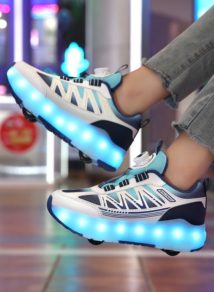 Roller Skates 4 Wheels Shoes for Kids New Upgrade Skates Sneakers LED Light Up Rechargeable Sport Sneaker for Boys Girls Beginner More Balanced - Image 5
