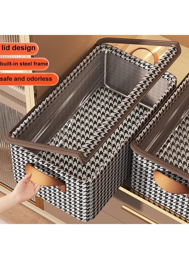Generic Clothing Storage Box with Lid Large Storage Bins With Clear Window Fabric Storage Boxes Foldable Clothing Storage Box Closet Storage Baskets with Handle Closet Organizers and Storage for Home Office  - Image 4