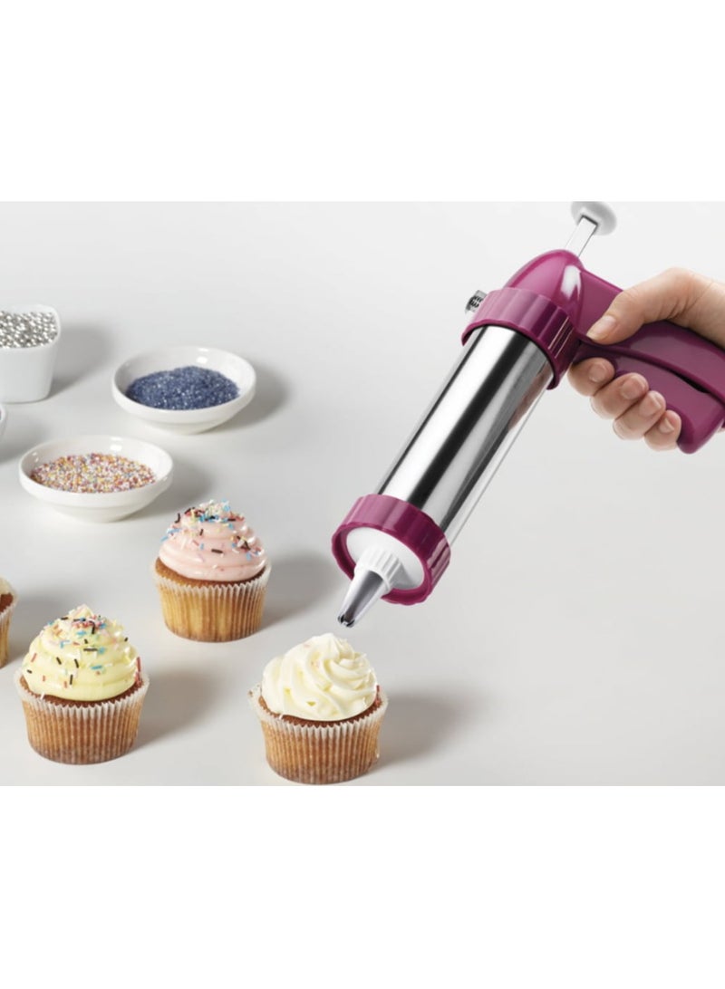 Metaltex Profi-Bisquick Cookie Gun & Icing Set – 2-in-1 Stainless Steel Biscuit Maker with 12 Discs & 5 Nozzles - Image 3