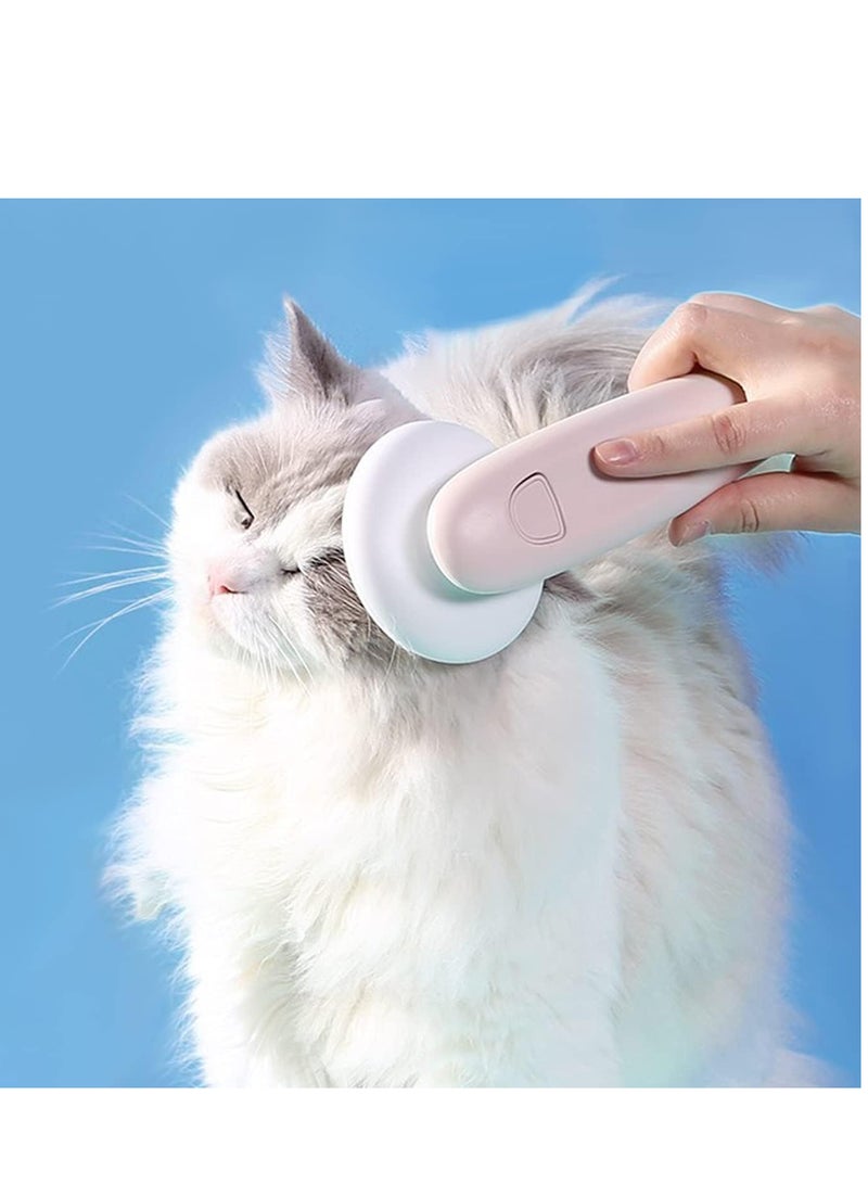 ECVV فرشاة تصفيف الحيوانات الأليفة ECVV فرشاة سليك ذاتية التنظيف أمشاط أدوات التخلص من الشعر للكلاب والقطط تدليك تزيل الفرو العابر والفرو المتشابك والأوساخ، وردي - Image 3