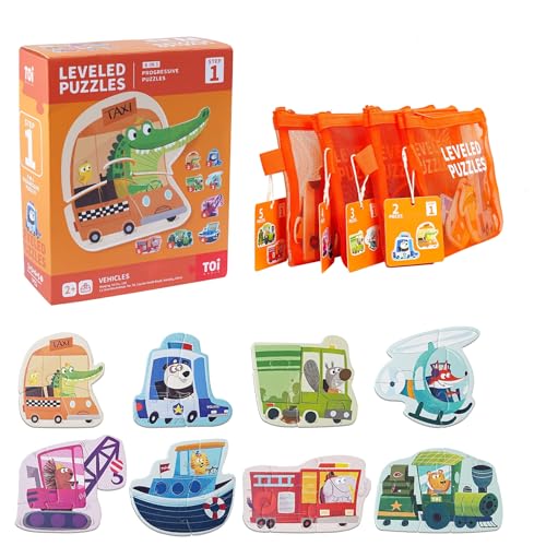 TOI Leveled Puzzles for Kids Aged 2 and Up Toddler Puzzle Preschool Learning Jigsaw Puzzles Large Pieces Educational Game for Boys Girls Cognitive Story Step 1 - Image 1