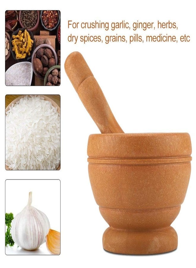 Beufee Mortar and Pestle, Grinder Bowl with Rod Hammer, Sauce Garlic Masher Hand Grinder Crusher Kitchen Gadgets Seasoning Spice Tools (Wooden) - Image 5