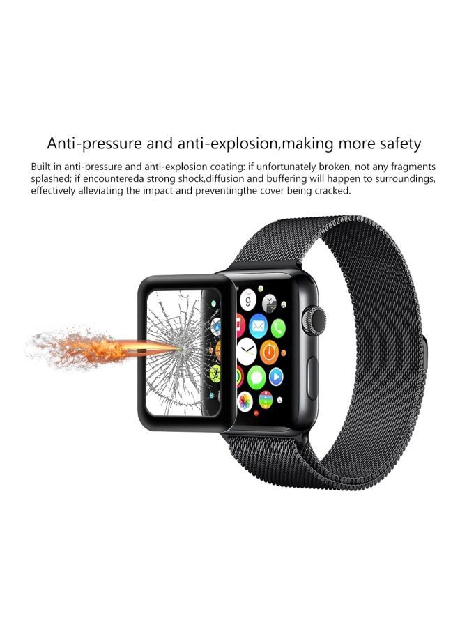 NIBEMINENT Tempered Glass Screen Protector For Apple iWatch Series 3 38 mm 4.0x3.4x0.2centimeter Black  - Image 3