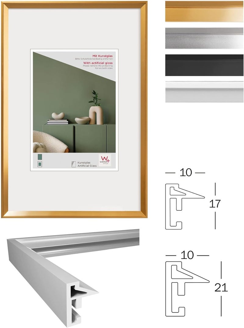 walther design إطار صور من Walther Design Desire DEX070S مع زجاج فني، إطار بلاستيكي، 50 × 70 سم، فضي - Image 2