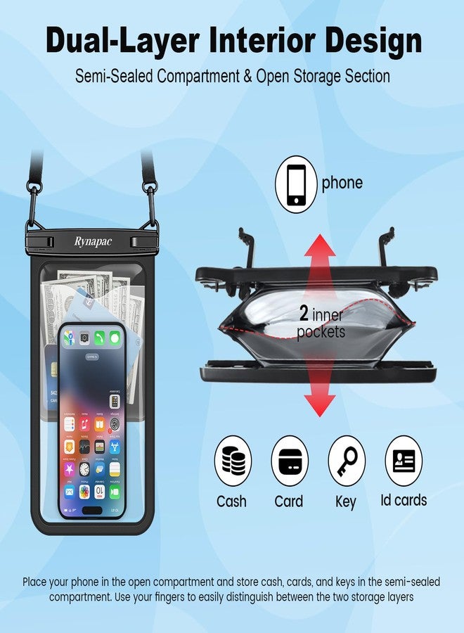 Rynapac Large Waterproof Phone Pouch [Up to 10"] - 2 Pack IPX8 Waterproof Phone Case for iPhone 17 16 15 Pro Max Galaxy S26 Ultra, Touchscreen & Underwater Photography, Beach Cruise Essentials 2026 - Image 5