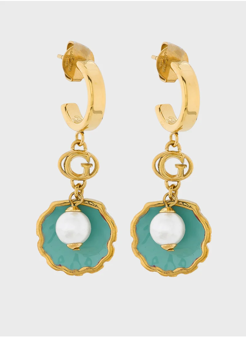 جس Seashell Drop Earrings