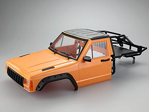 LAFEINA RC Crawler Body Cab BackHalf Cage Body Shell for 110 RC Crawler TRX4 SCX10 90046 AT4 GEN 8 Scout II Orange - Image 1