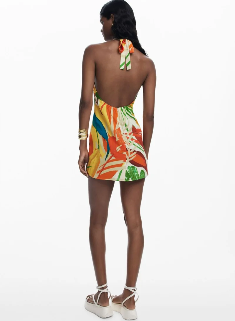 DESIGUAL Tropical Halter Dress