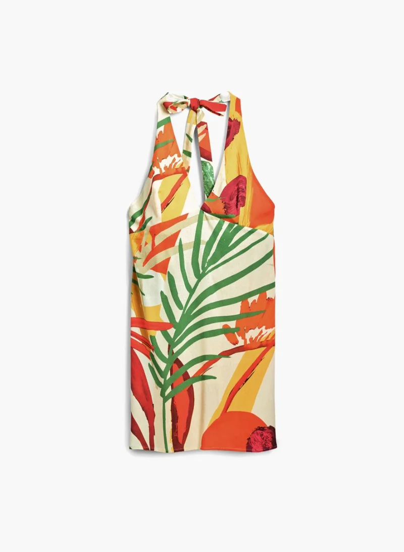 DESIGUAL Tropical Halter Dress