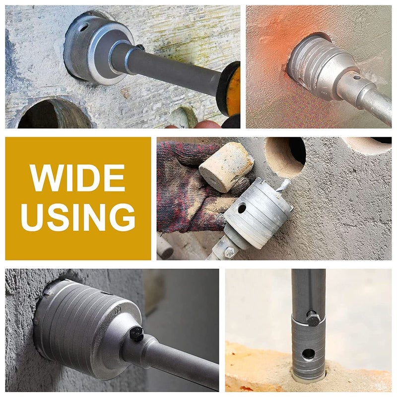 Inditrust Sds Shank Concrete Wall Drill Bit Hole Saw Cutter, 400 Mm Connecting Rod (50mm bit 400mm rod) - Image 1