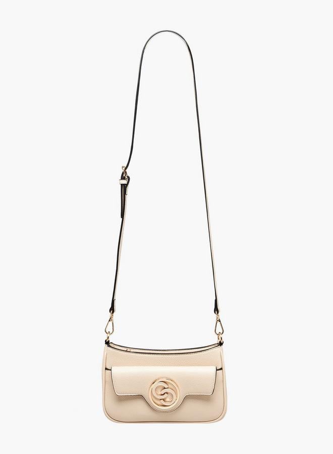 Celeste Logo Detail Crossbody Bag with Zip Closure - Image 3