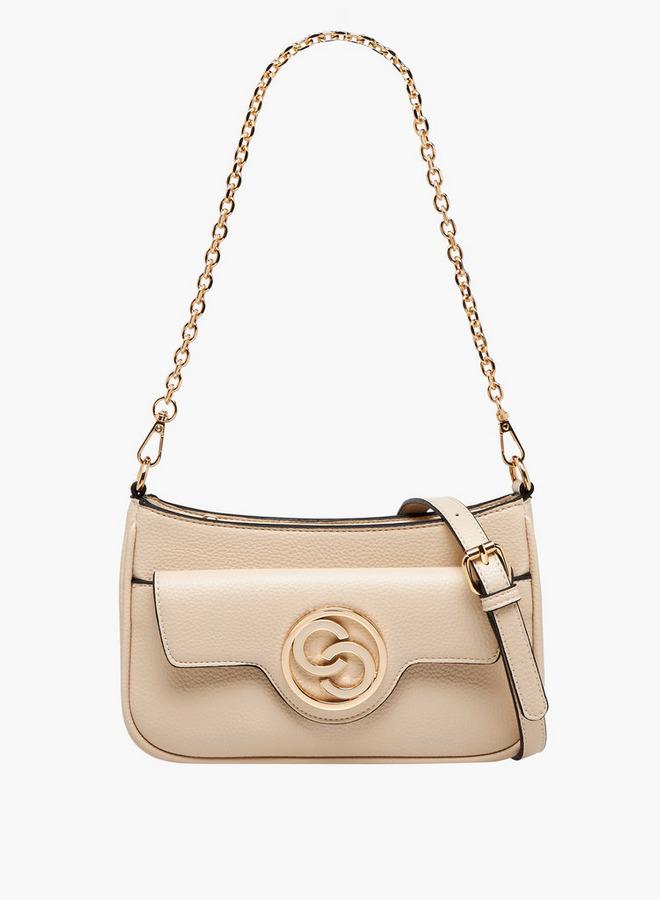 Celeste Logo Detail Crossbody Bag with Zip Closure - Image 1