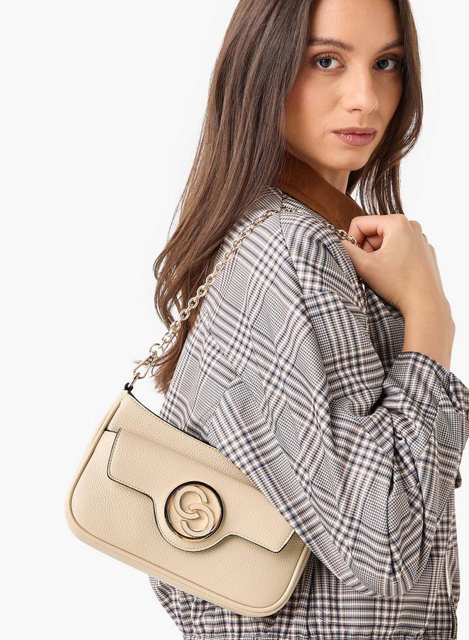 Celeste Logo Detail Crossbody Bag with Zip Closure - Image 2